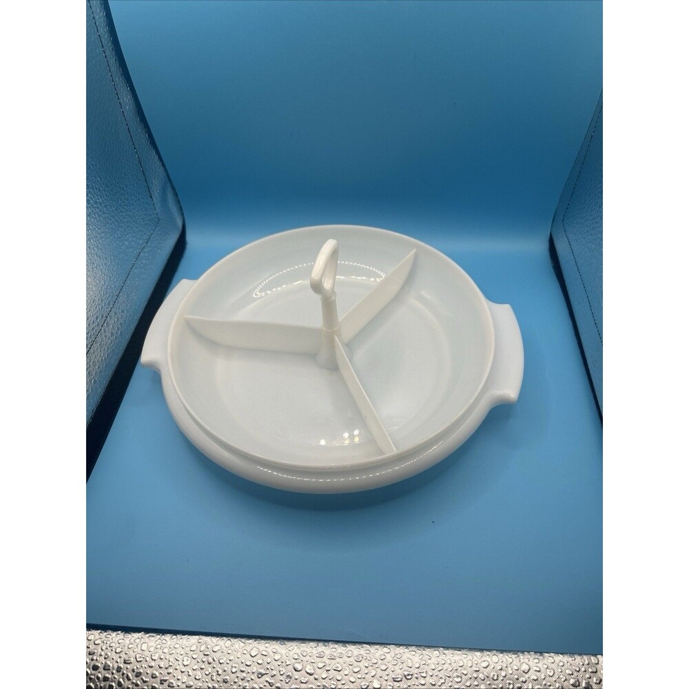 Replacement Tupperware Suzette Divided Relish Serving Tray W Handle White 608-3
